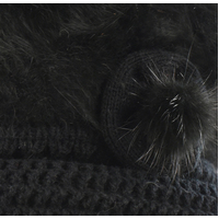 Angora Cloche Bucket Hat | Black