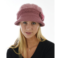 Wide Brim Angora Bakerboy Hat