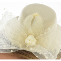 Big Bow Top Hat Fascinator | Cream