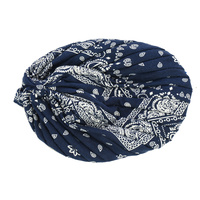 Paisley Print Viscose Turban | Blue - Navy Blue / Dark Blue | S/M