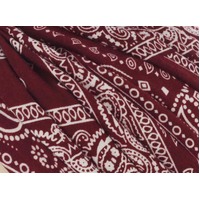 Paisley Print Viscose Turban | Red - Wine Burgundy | S/M