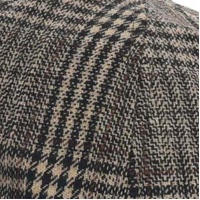 Wool Touch Plaid Check Ivy Hat | Black & Beige Checked Pattern