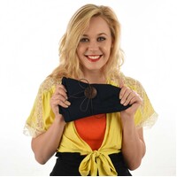 Big Button Linen Bucket Hat | Blue - Navy Blue / Dark Blue