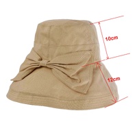 Big Bow Linen Sun Hat  | Camel / Dark Beige / Tan| Adjustable-S