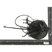 Large View Fascinator - Jessica with Sinamay Loops and Curled Feather Quills