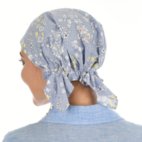 Chemo Head Wrap Scarf & Visor Set | Pink Visor & Light Blue Floral Headwrap | XS/S