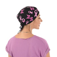 Large View Pink Butterfly Hope and Awareness Headscarf