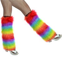 Rainbow Faux Fur Disco Legwarmers