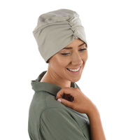REBECCA COTTON Beanie Turban | Grey - Light Grey | M/L