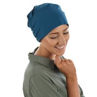 REBECCA COTTON Beanie Turban | Blue - Teal Blue | M/L