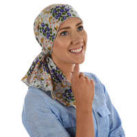 Ruffled Floral Print Triangle Scarf | Option 2 | Abstract Flowers Floral Print