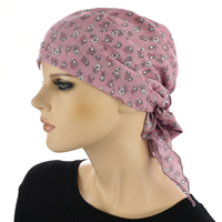 Ruffled Floral Print Triangle Scarf | #4 | Filler Flower Print Dusty Pink