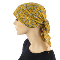 Ruffled Floral Print Triangle Scarf | #5 | Mustard Yellow