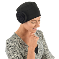 ROSETTE COTTON TURBAN - KERRY | Black | M/L