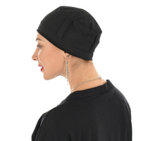 Looped Cotton Turban - Denise | Black | M/L |With Sash
