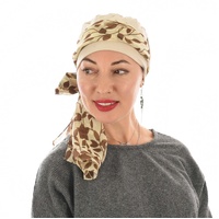 Looped Cotton Turban - Denise | Beige - Light Beige | S/M |With Sash