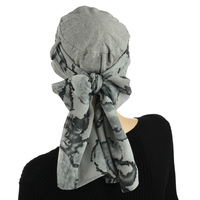 Looped Cotton Turban - Denise | Grey | S/M |With Sash