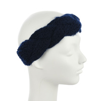 Option 1 | Royal Blue/White Striped Beanie with Navy Plaited Headband