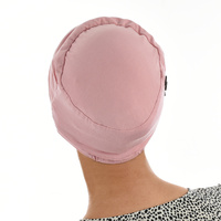BAMBOO RUCHED TURBAN - RACHEL | Pink - With Three Buttons