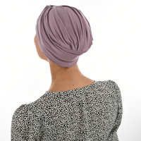 Bamboo Turban Hat with Removable Headband - Tracy | Purple - Dusty Purple