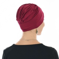 Bamboo Turban Hat with Removable Headband - Tracy | Claret Deep Red