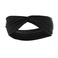 Bamboo Turban Hat with Removable Headband - Tracy | Black