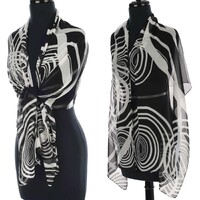  Cotton Cadet Cap with Scarf - Naomi | Option 9: Black | S/M