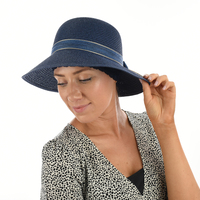 BAMBOO NIGHTCAP HAT LINER - WENDY | Blue - Navy Blue / Dark Blue