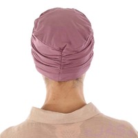 BAMBOO 4-SEAM RUCHED TURBAN HAT - RENEE | Dusty Mauve Purple