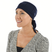 Bamboo Slip-on Cap with Tails - Susan | Blue - Navy Blue / Dark Blue