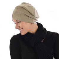 LADIES LUXE BEANIE- ISABELLA | Camel / Dark Beige / Tan