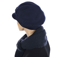 Knitted Bakerboy Hat - Natalie | Blue - Navy Blue / Dark Blue