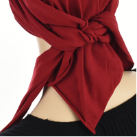 Soft Pleated Triangle Scarf - Carly | Red - Burnt Red / Deep Red