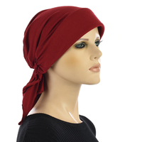Convertible Jersey Cotton Cap - Sasha | Red - Burnt Red / Deep Red