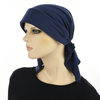Convertible Jersey Cotton Cap - Sasha | Blue - Navy Blue / Dark Blue