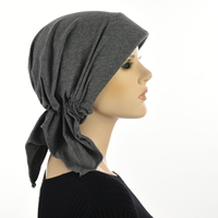 Convertible Jersey Cotton Cap - Sasha | Grey - Dark Grey