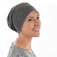 Double-sided Two-toned Headcover - Ingrid | Option 2 - Dark Grey vs. Dusty Pink