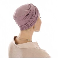 Bamboo Turban with Twin Twists - Carol | Dusty Mauve Purple