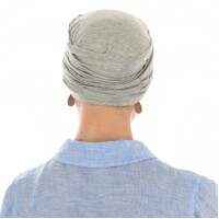 Bamboo Turban with Twin Twists - Carol | Light Grey