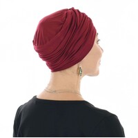 Bamboo Turban with Twin Twists - Carol | Deep Red Burgundy