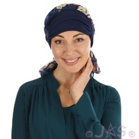 Floral Head Scarf with Headband Gracie | #1 Navy & Floral