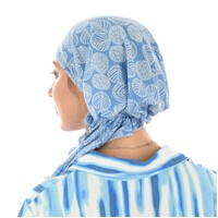 Slouchy Pre-tied Floral Scarf Lena | #2 Leaf Sketches – Light Blue