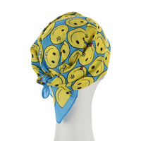 Cotton Bandana Blue Yellow Emojis Smiley Faces