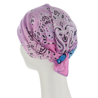 Tie Dye Paisley Print Cotton Bandana Pink Blue