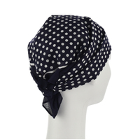 Cotton Bandana Navy Blue with White Polka Dots