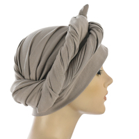 Fitted Tube Turban Scarf - Melissa  | Option 4 | Solid Colour Birch Grey Stone