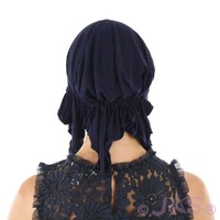 Bamboo Pre-tied Pleated Scarf Josie | Navy Dark Blue