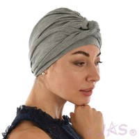 Bamboo Turban Wrap with Tails – Zoe | Grey