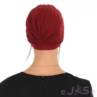 Pleated Classic Jersey Cotton Turban | Deep Burnt Red