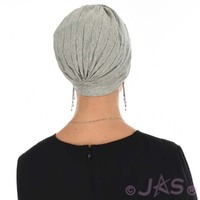 Pleated Classic Jersey Cotton Turban | Grey
